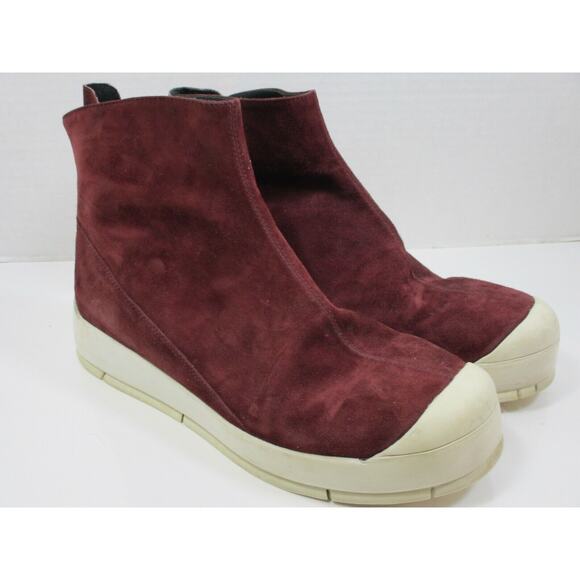 A7EIJE women's suede zip up boots /High tops Plum Burgandy -size M - Picture 1 of 10